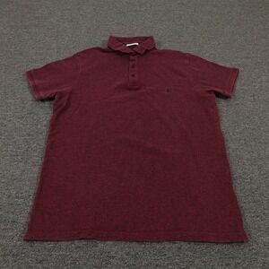 Jack Wills Polo Shirt Mens Large Burgundy Classic Fit Short Sleeve Embroidered